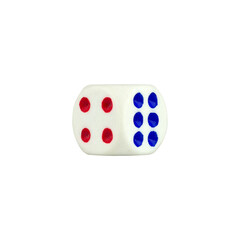 dice isolated from background, number 4 and 6