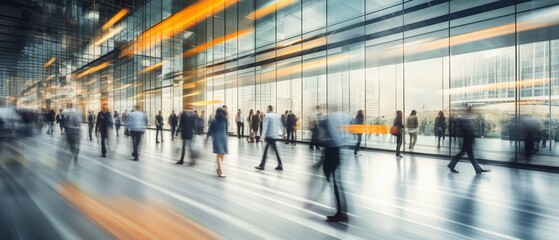 Dynamic Office Life: Long Exposure of Business Crowd in Motion
