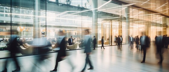 Dynamic Office Life: Long Exposure of Business Crowd in Motion