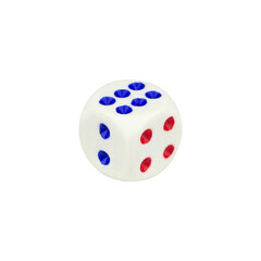 dice isolated from background, number 6, 2 and 4