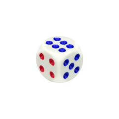 dice isolated from background, number 6 , 4 and 5