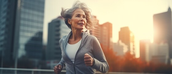 Active Senior Woman Embracing a Healthy Lifestyle in the City