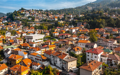 Aerial view of houses in neighbourhood of Sarajevo