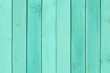 Vertical green blue wood background. Green paint wood texture. Vibrant color plank. Blue color...