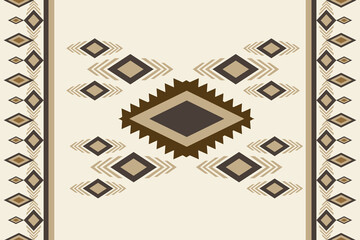 Seamless patterned Navajo rug with fabric texture. Original native ornaments. rugs, carpets, weaving.