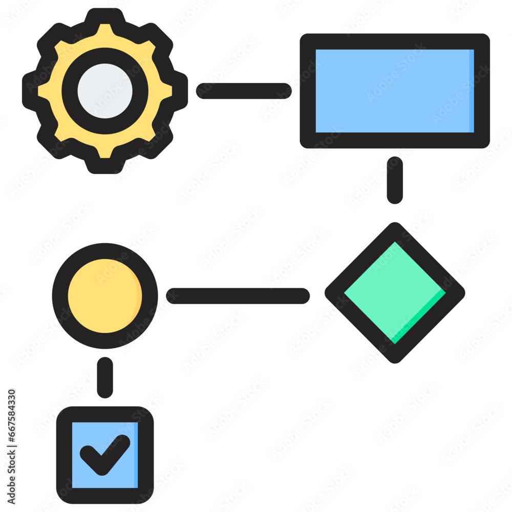 Poster Workflow Outline Color Icon