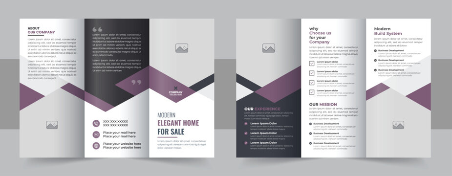 Real estate business trifold brochure template layout, Creative and Professional tri fold brochure design layout