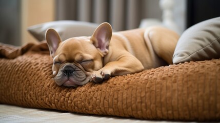 Serene Nap Time for a Cozy French Bulldog
