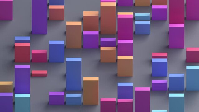 Abstract 3d animation, colorful geometric background design, 4k seamless looped video