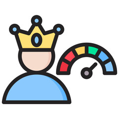 Over Confidence Outline Color Icon