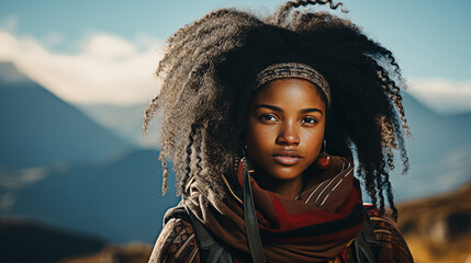 Portrait d'une jeune femme noire 