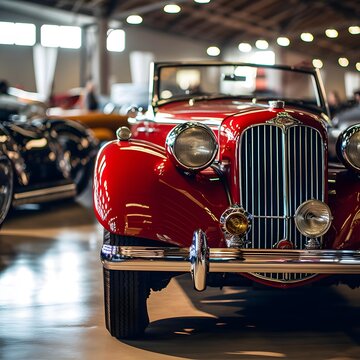 Exhibition of old cars in the Moscow Automobile Salon