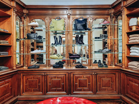 Antwerp, Belgium - October 23, 2023: Het Modepaleis (the Fashion Palace), historical Dries Van Noten clothing store since 1989, located centrally in Antwerp.