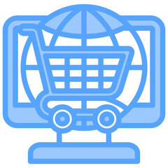 Electronic Commerce Blue Icon