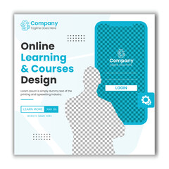 online learning and course promotion banner social media pack template 