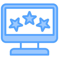 Fototapeta premium Computer Review Blue Icon