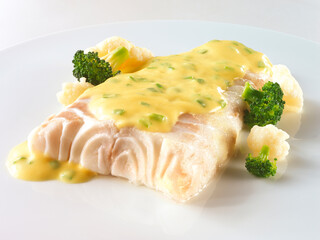Kabeljau-Senfsauce, Fischfilet, Senfsauce, Fisch,