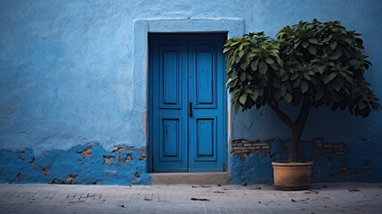 blue door in the house 