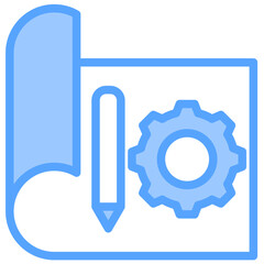 Obraz premium Industrial Design Blue Icon