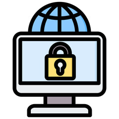 Global Access Outline Color Icon