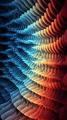 Fractal art background for creative design. Virtual art. Poster in neural network colors. Creative illustration for design