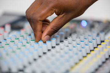 hands of dj mixing music hands of a person playing piano keyboard music pianist in Kenya East...