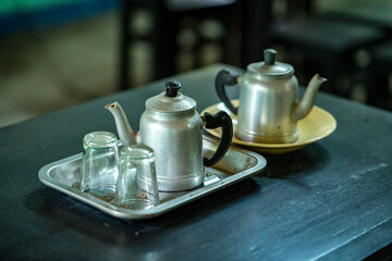An old teacup set used in the 20th century in Vietnam