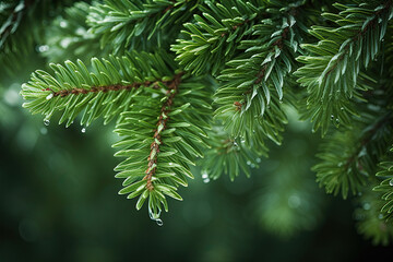 christmas tree branches background 