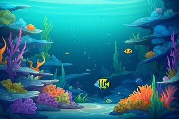 Fototapeta na wymiar Background of underwater world. Generative AI