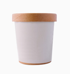 Ice Cream in paper cup on White Background