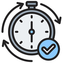 Overtime Outline Color Icon