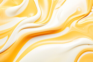 Whipped cream with caramel. - obrazy, fototapety, plakaty