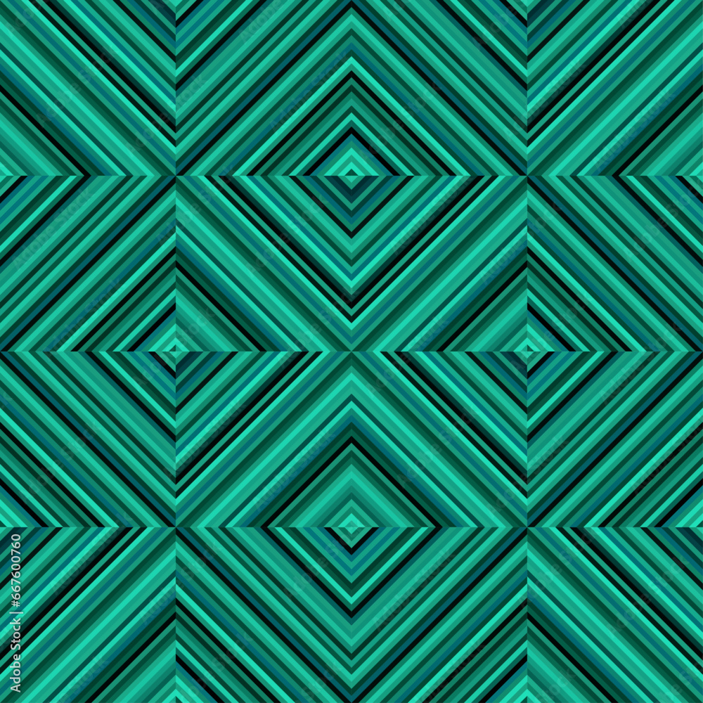 Leinwandbilder seamless vector pattern. tile herringbone geometric pattern . emerald green malachite colors. regula