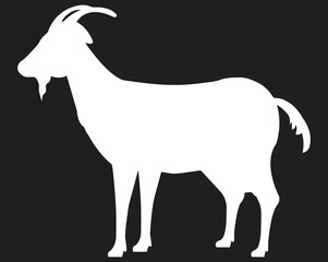 goat animal farm icon vector art isolated on black background.