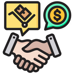 Agreement Outline Color Icon