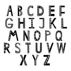 hand drawn doodle alphabet