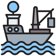Vessel Safety Survey Outline Color Icon