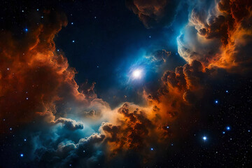 Fototapeta premium Colorful space galaxy cloud nebula. Stary night cosmos. Universe science astronomy. Universe Background wallpaper