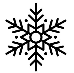 Christmas snowflake doodle icon 