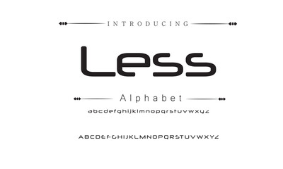Less Abstract modern urban alphabet fonts. Typography sport, technology, fashion, digital, future creative logo font. vector illustration