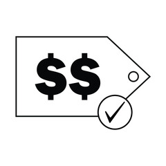 Flat icon illustration of saving money. Icon symbol vector. Business and savings concept. Black and white themed.