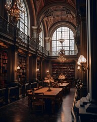 Fototapeta na wymiar Interior of the library in St.Petersburg, Russia