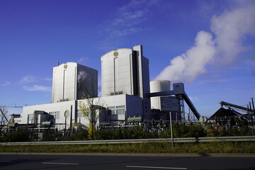 Coal-operated heating power plant in Hanover-Stöcken, in October 2023.