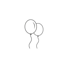 Balloons vector icon isolated on white background. Thin line balloons icon in flat style. Useful for party poster, greeting and wedding card. Vector illustration - 667609507
