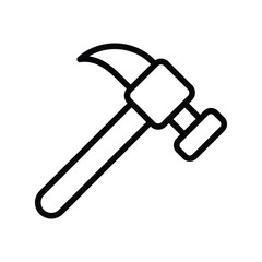 Hammer icon isolate white background vector stock illustration