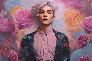 Non-binary person. Portrait of a non-binary person. Gender identity.
