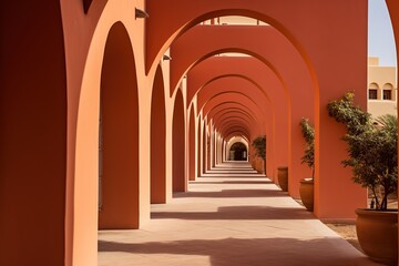 Arches corridor in Abu Tig Marina - obrazy, fototapety, plakaty