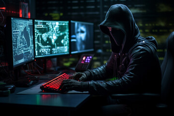 hacker working on computer