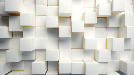 abstract background, wall of white 3d volumetric cubes, futuristic texture