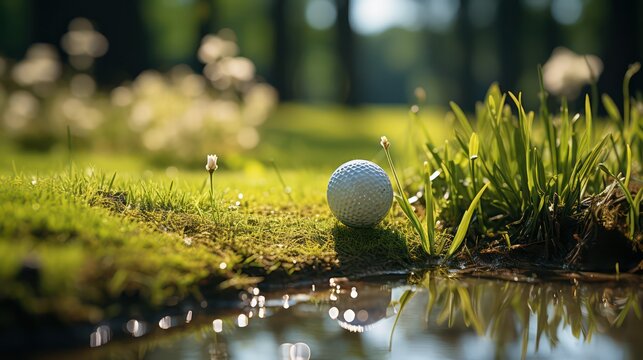 golf ball on the grass